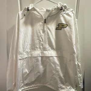 CHAMPION PURDUE BOILERMAKERS WHITE PACKABLE LIGHT WEIGHT WINDBREAKER